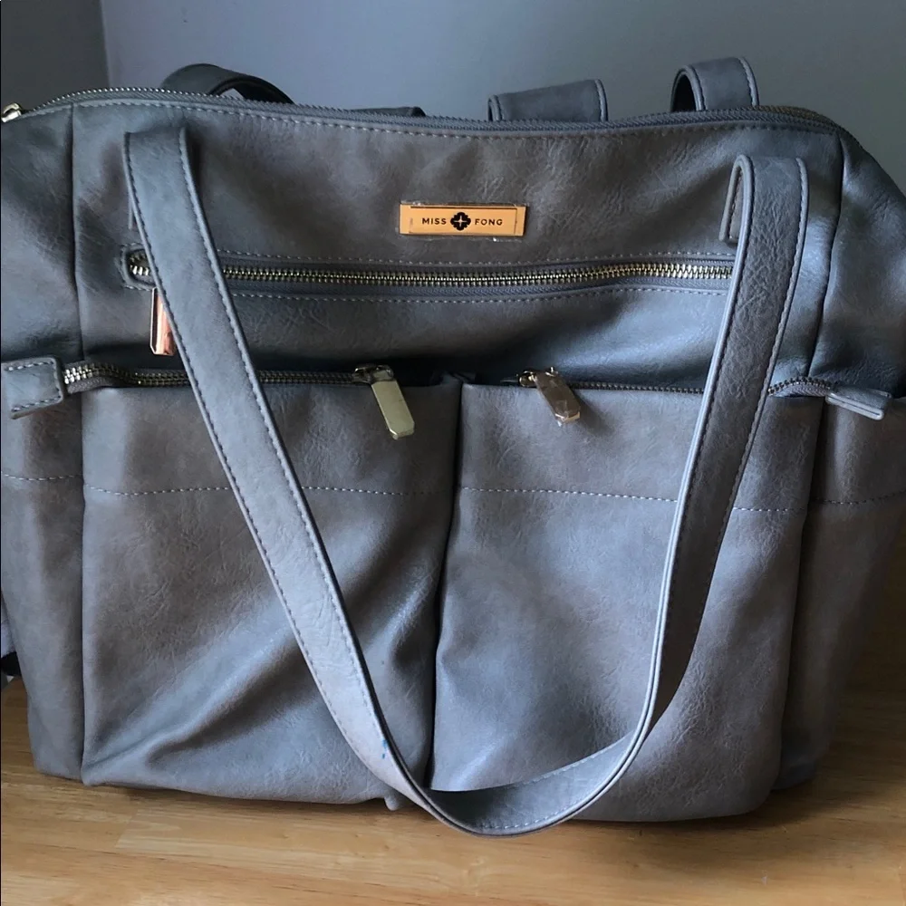 Miss Fong Gray Baby Bag Tote - Large Gray Diaper Bag